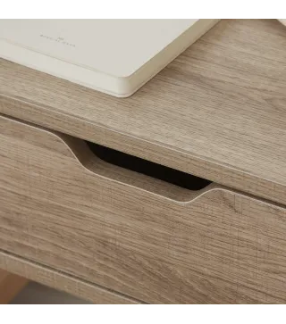 Set de 2 Mesitas de Noche de Pared Mesillas Flotantes con 1 Cajón para Dormitorio Habitación 40x30x19,5 cm Natural