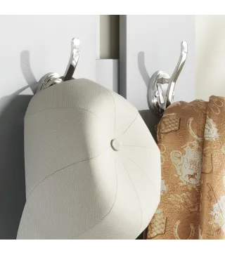 Recibidor de Entrada con Espejo Perchero y Zapatero Mueble de Recibidor de 2 Piezas con Ganchos Estantes y Cajón Gris