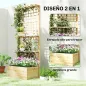 Jardinera con Enrejado y Techo de Madera para Plantas Trepadoras con 2 Estantes Drenaje y Forro 76x43,5x177 cm Natural Jardinera con Enrejado y Techo de Madera para Plantas Trepadoras con 2 Estantes Drenaje y Forro 76x43,5x177 cm Natural