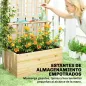 Jardinera con Enrejado y Techo de Madera para Plantas Trepadoras con 2 Estantes Drenaje y Forro 76x43,5x177 cm Natural Jardinera con Enrejado y Techo de Madera para Plantas Trepadoras con 2 Estantes Drenaje y Forro 76x43,5x177 cm Natural