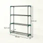 Juego de 2 Soportes para Plantas de 4 Niveles Interior y Exterior Estantes Metálicos con Conectores Fácil Montaje Verde