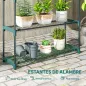 Juego de 2 Soportes para Plantas de 4 Niveles Interior y Exterior Estantes Metálicos con Conectores Fácil Montaje Verde
