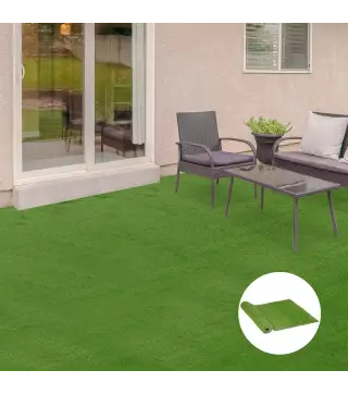 Césped Artificial 3x1 m con Altura de Hierba 25mm Rollo de Hierba Sintética de Exterior para Jardín y Terraza