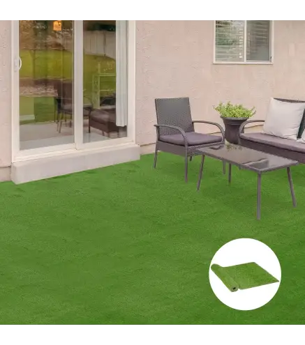 Césped Artificial 3x1 m con Altura de Hierba 25mm Rollo de Hierba Sintética de Exterior para Jardín y Terraza