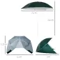 Parasol para Playa 2 en 1 con 2 Paneles Laterales Toldo Portátil Anti-UV con Bolsa de Transporte Ø210x222cm Verde