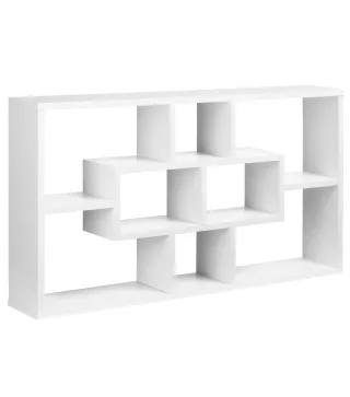 Estante de Pared Decorativo, Estantería para Libro, CDs, Baldas Flotantes con 8 Cubos, 85x14,5x47,5 cm, Carga 20kg, para Oficina