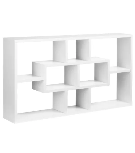 Estante de Pared Decorativo, Estantería para Libro, CDs, Baldas Flotantes con 8 Cubos, 85x14,5x47,5 cm, Carga 20kg, para Oficina