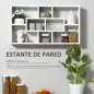 Estante de Pared Decorativo, Estantería para Libro, CDs, Baldas Flotantes con 8 Cubos, 85x14,5x47,5 cm, Carga 20kg, para Oficina
