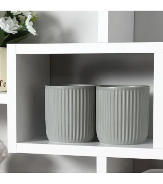 Estante de Pared Decorativo, Estantería para Libro, CDs, Baldas Flotantes con 8 Cubos, 85x14,5x47,5 cm, Carga 20kg, para Oficina