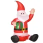 Papá Noel Hinchable 1.2m Santa Claus Inflable con Regalo Decoración Navidad Iluminación con Inflador Interior Exterior