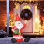 Papá Noel Hinchable 1.2m Santa Claus Inflable con Regalo Decoración Navidad Iluminación con Inflador Interior Exterior