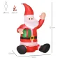 Papá Noel Hinchable 1.2m Santa Claus Inflable con Regalo Decoración Navidad Iluminación con Inflador Interior Exterior