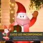 Papá Noel Hinchable 1.2m Santa Claus Inflable con Regalo Decoración Navidad Iluminación con Inflador Interior Exterior