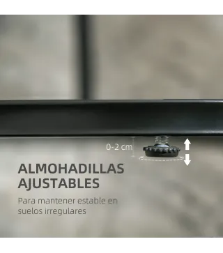 Juego de 2 Mesas de Centro Mesitas Auxiliares Tablero con Efecto Mármol Marco de Acero Negro