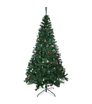 Árbol de Navidad Artificial 210 cm con 1036 Ramas Adornos Piñas Decoración Navideña para Interiores Verde
