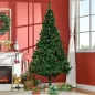 Árbol de Navidad Artificial 210 cm con 1036 Ramas Adornos Piñas Decoración Navideña para Interiores Verde