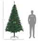 Árbol de Navidad Artificial 210 cm con 1036 Ramas Adornos Piñas Decoración Navideña para Interiores Verde