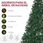 Árbol de Navidad Artificial 210 cm con 1036 Ramas Adornos Piñas Decoración Navideña para Interiores Verde