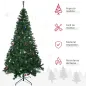 Árbol de Navidad Artificial 210 cm con 1036 Ramas Adornos Piñas Decoración Navideña para Interiores Verde