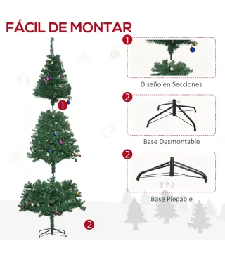 Árbol de Navidad Artificial 210 cm con 1036 Ramas Adornos Piñas Decoración Navideña para Interiores Verde
