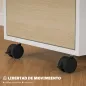 Mueble Archivador con Ruedas 3 Cajones Cerradura y 2 Llaves para Estudio Salón 40x40x63,5 cm Blanco y Roble