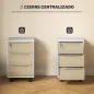 Mueble Archivador con Ruedas 3 Cajones Cerradura y 2 Llaves para Estudio Salón 40x40x63,5 cm Blanco y Roble