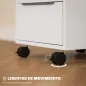 Cajonera de Escritorio con 3 Cajones Ruedas Cerradura y 2 Llaves para Estudio Salón 40x40x63,5 cm Blanco