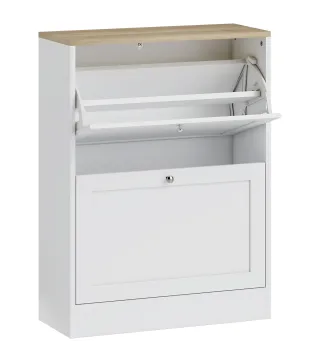 Zapatero Entrada Recibidor con 2 Puertas Estantes Ajustables para 12 Pares de Zapatos 60x23,5x80 cm Blanco