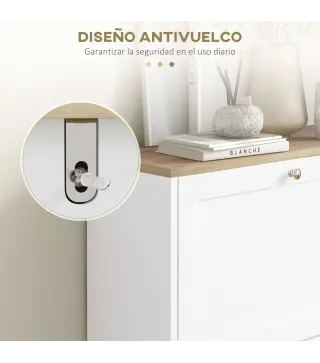 Zapatero Entrada Recibidor con 2 Puertas Estantes Ajustables para 12 Pares de Zapatos 60x23,5x80 cm Blanco