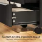 Cajonera de Escritorio con 3 Cajones Ruedas Cerradura y 2 Llaves para Estudio Salón 40x40x63,5 cm Negro