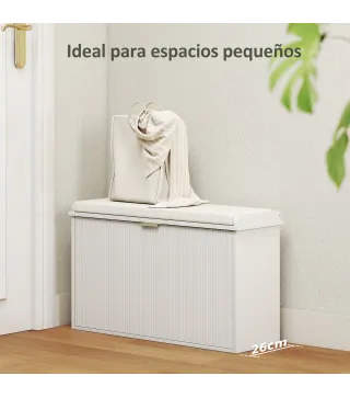 Banco Zapatero con Asiento Acolchado Cajón Abatible y Estante Ajustable para Entrada o Dormitorio 80x26x47,5 cm Blanco