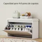 Banco Zapatero con Asiento Acolchado Cajón Abatible y Estante Ajustable para Entrada o Dormitorio 80x26x47,5 cm Blanco