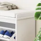 Banco Zapatero con Asiento Acolchado Cajón Abatible y Estante Ajustable para Entrada o Dormitorio 80x26x47,5 cm Blanco