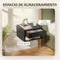 Juego de 2 Mesitas de Noche Flotantes Mesillas de Noche con Cajón para Dormitorio 37x32x21 cm Negro Brillo