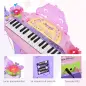 Teclado Electrónico Infantil 32 Teclas Juguete Musical Piano Infantil Piano para Niños con Micrófono Taburete Luces Variedad Son