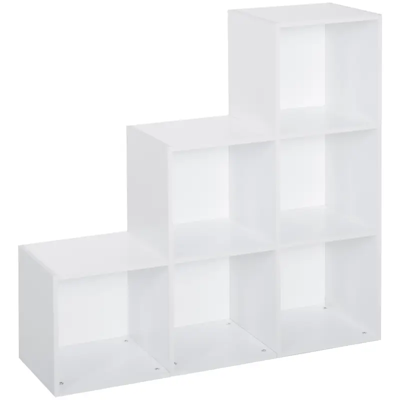 Estantería en Forma de Escalera Armario de Almacenamiento 6 Cubos Estantería de Pie Estante de Exposición 91.5x29.5x91.5cm Mader Estantería en Forma de Escalera Armario de Almacenamiento 6 Cubos Estantería de Pie Estante de Exposición 91.5x29.5x91.5cm Mader