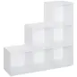 Estantería en Forma de Escalera Armario de Almacenamiento 6 Cubos Estantería de Pie Estante de Exposición 91.5x29.5x91.5cm Mader