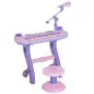 Piano Infantil 37 Teclas Teclado Electrónico Juego de Piano Regalo Juguete Educativo para Niños +3 Años con Micrófono Taburete L