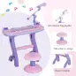 Piano Infantil 37 Teclas Teclado Electrónico Juego de Piano Regalo Juguete Educativo para Niños +3 Años con Micrófono Taburete L