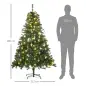 Árbol de Navidad Artificial Árbol de 180 cm con Luces Preinstaladas y Adornos Incluidos Ø112x180 cm Verde