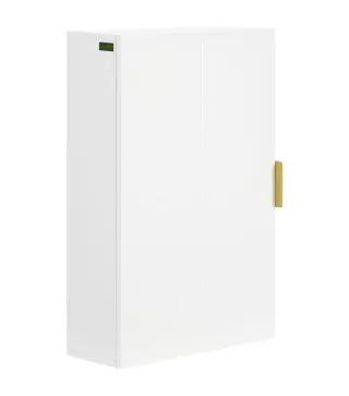 Mueble para Baño Suspendido con 1 Asa de Acero y Estantes Ajustables Estilo Moderno 40x15x60 cm Blanco