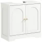 Mueble bajo Lavabo con 2 Puertas con Diseño de Arco Estante Ajustable Tiradores Dorados 60x30x65 cm Blanco