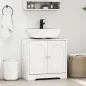 Mueble bajo Lavabo con 2 Puertas con Diseño de Arco Estante Ajustable Tiradores Dorados 60x30x65 cm Blanco