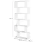 Estantería para Libros Moderna Librería con 6 Estantes para Comedor Salón Estudio 80x23x192 cm Blanco