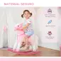 Caballito Balancín de Felpa Suave para Niños de 3-6 Años con Sonidos de Relincho 74x28x65 cm Rosa