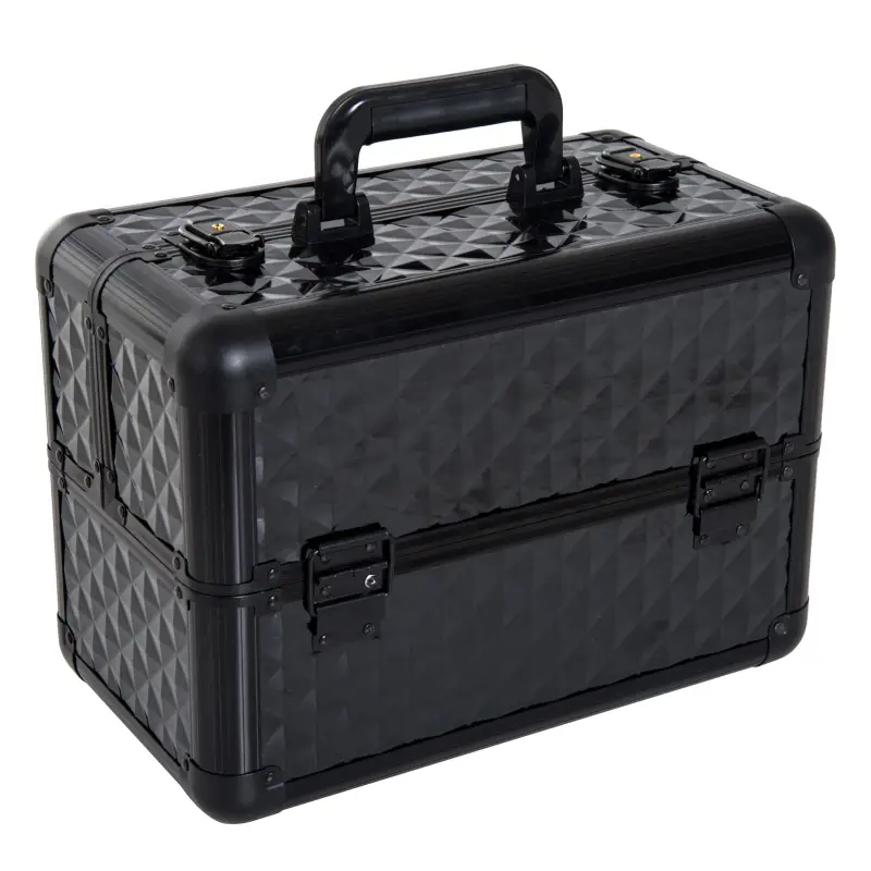 Estuche de Maquillaje Maletín para Maquillaje Organizador Cosméticos Profesional Caja de Belleza Portátil 4 Niveles 35.5x20x25.5