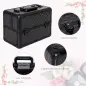 Estuche de Maquillaje Maletín para Maquillaje Organizador Cosméticos Profesional Caja de Belleza Portátil 4 Niveles 35.5x20x25.5