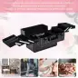 Estuche de Maquillaje Maletín para Maquillaje Organizador Cosméticos Profesional Caja de Belleza Portátil 4 Niveles 35.5x20x25.5