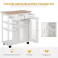 Carro de Cocina Multiusos Carrito Auxiliar con Ruedas para Dormitorio con Estantes Cestas Cajones 70x37x85cm Madera