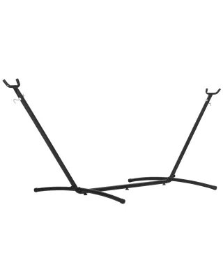 Soporte para Hamaca de Metal Ajustable y Resistente para Interior y Exterior 286x117x110 cm Negro